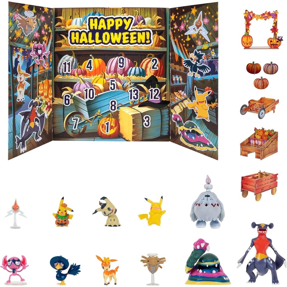 Pokemon Halloween Calendar 2025 - Calendar with 11 Battle Figures with Special F
